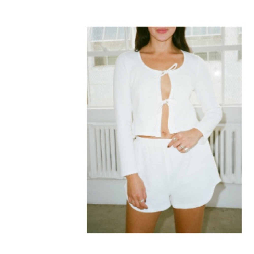 Lisa Says Gah Mia Lounge Set Long Sleeve - White Thermal - White Thermal / XS
